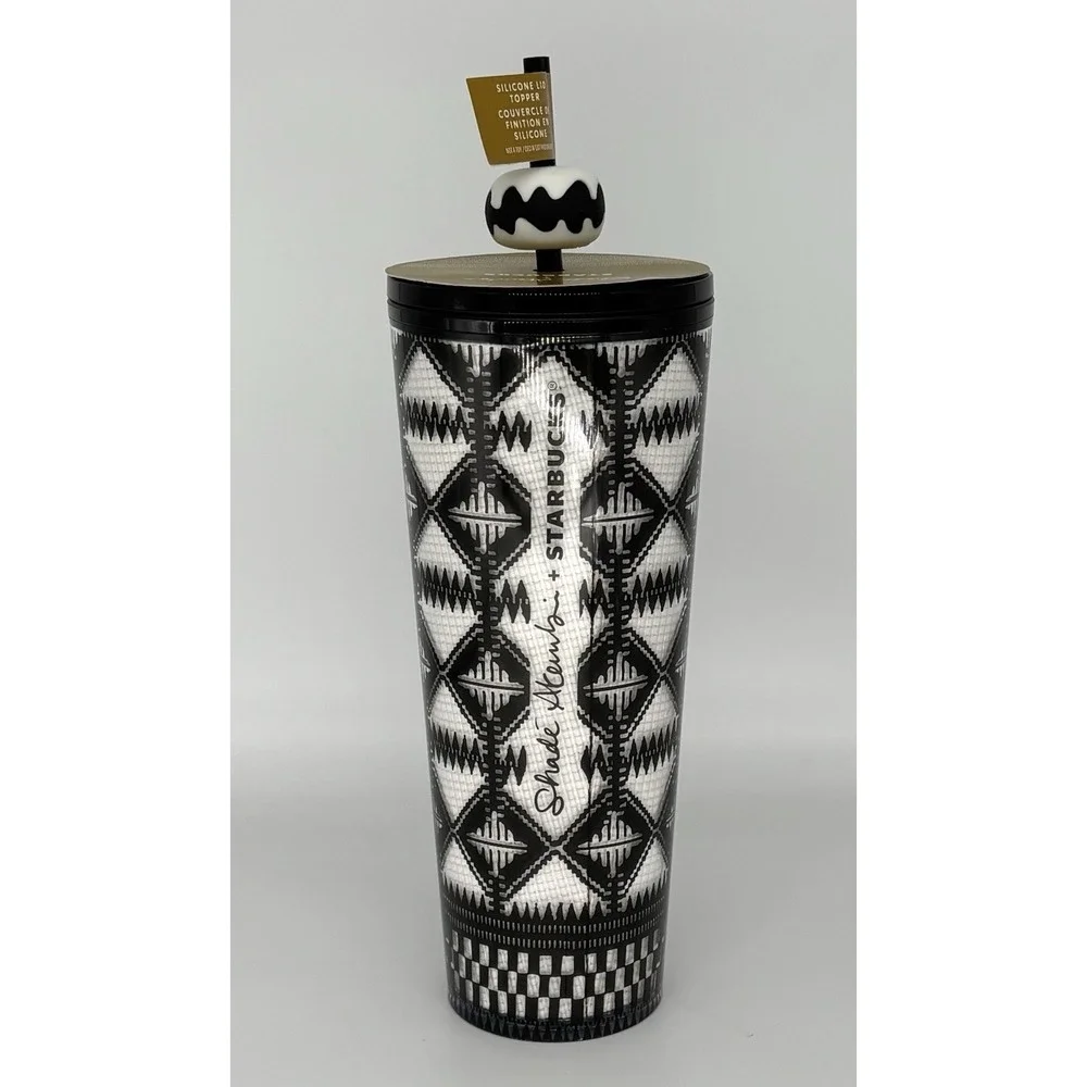 NEW Starbucks Summer 2025 Shade Akanbi 24 Oz‎ Black & White Cold Cup